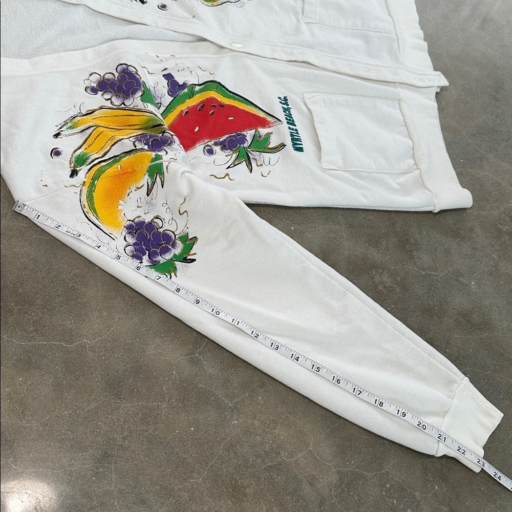 Vintage Myrtle Beach Fruit Print White Cardigan - Picture 6 of 11